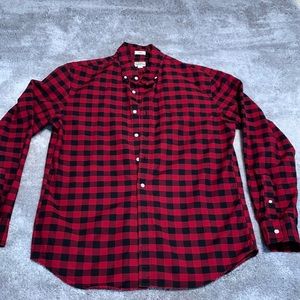 J Crew Black and red checkered button up shirt
